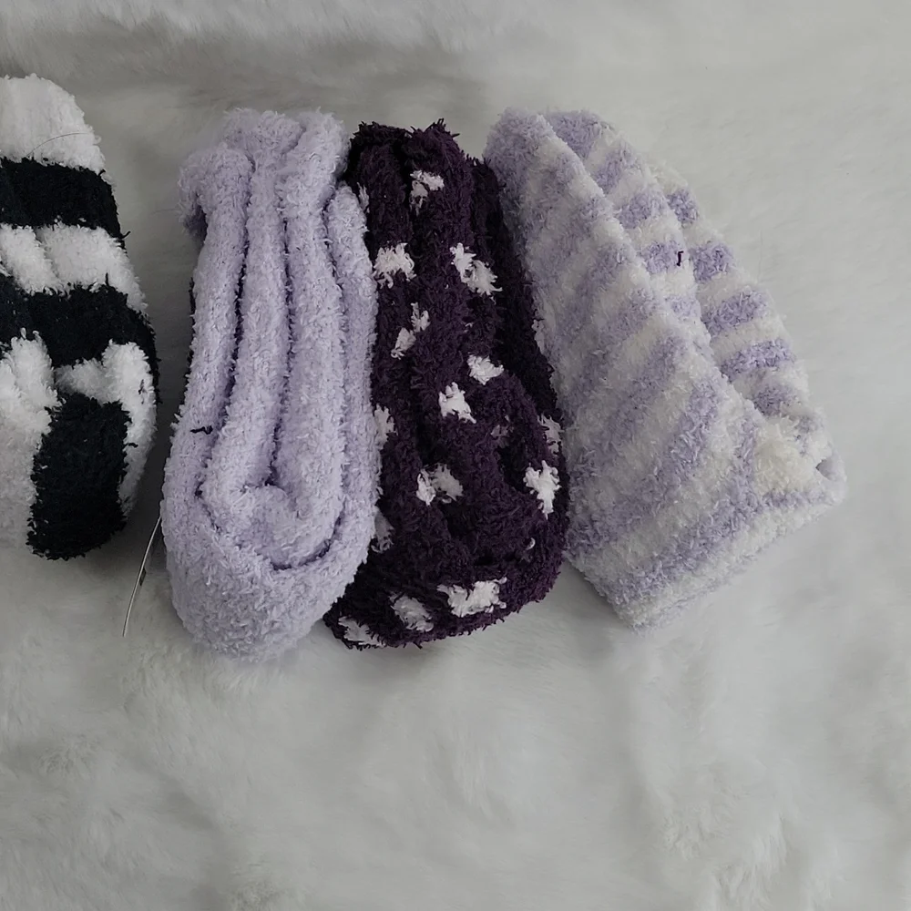 Secret Treasures Bundle of 6 Pair of Fuzzy Socks (Panda & Owl)